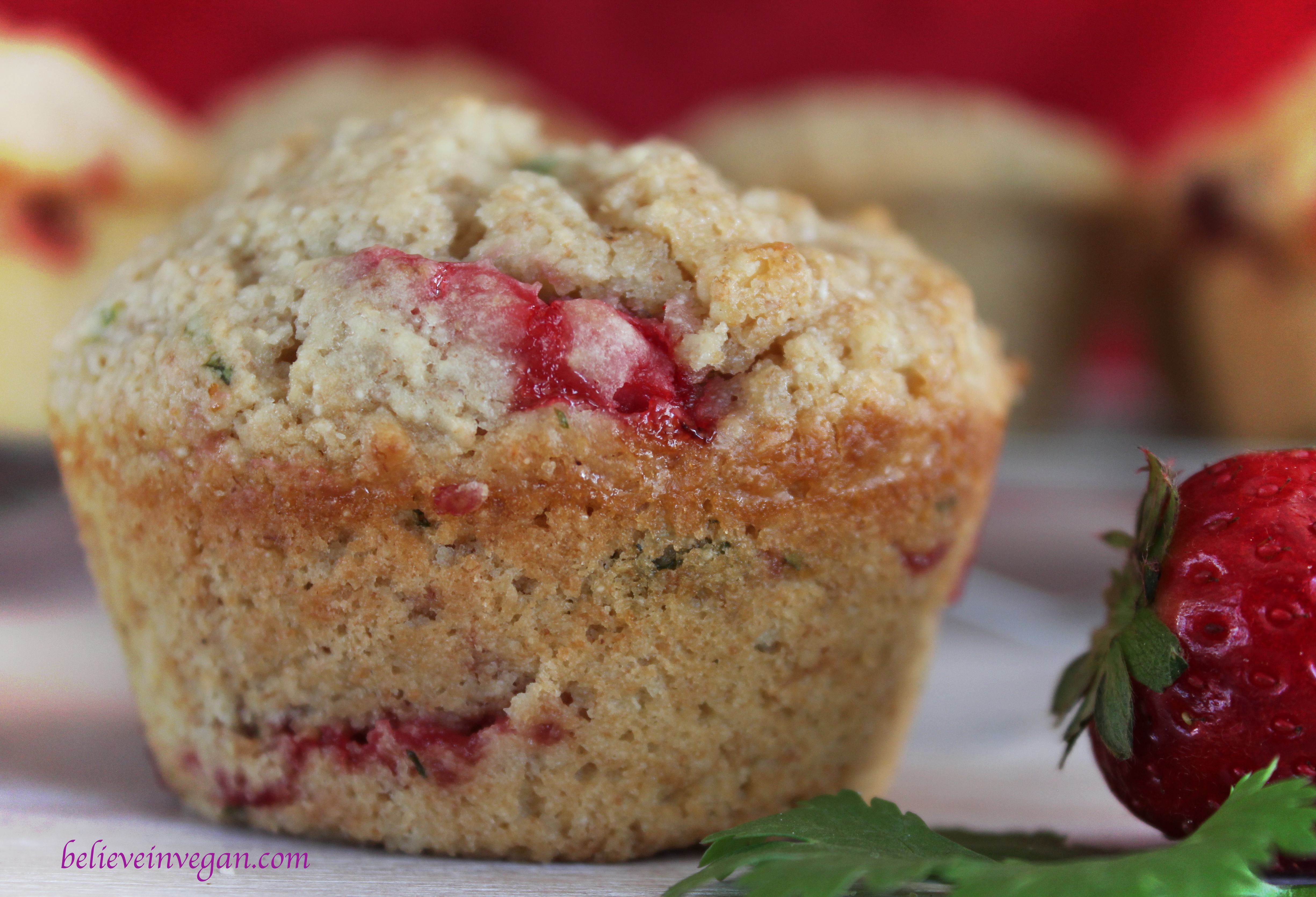 strawberry cilantro muffins beleiveinvegan.com