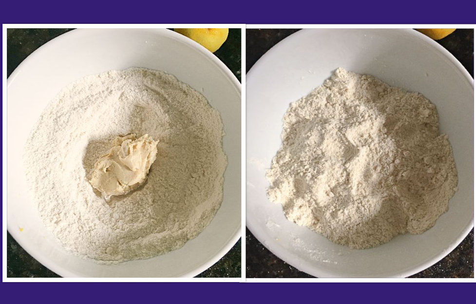 Mixing cashew butter in with flour believeinvegan.com