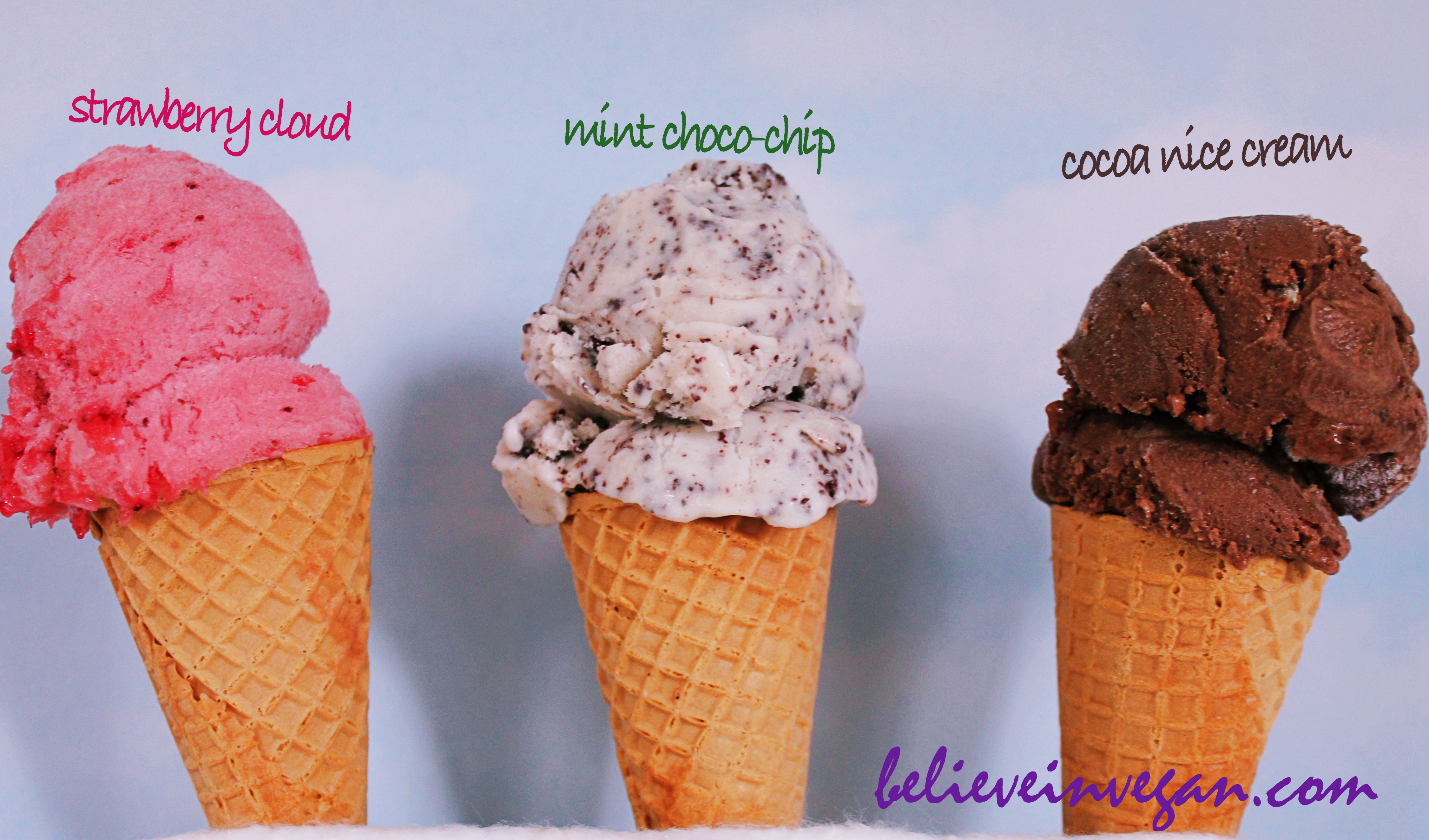 Vegan ice cream with aquafaba or coconut cream or bananas believeinvegan.com